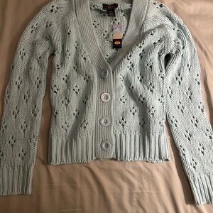 Route 66 Women's Soft Blue Button-Up Cardigan